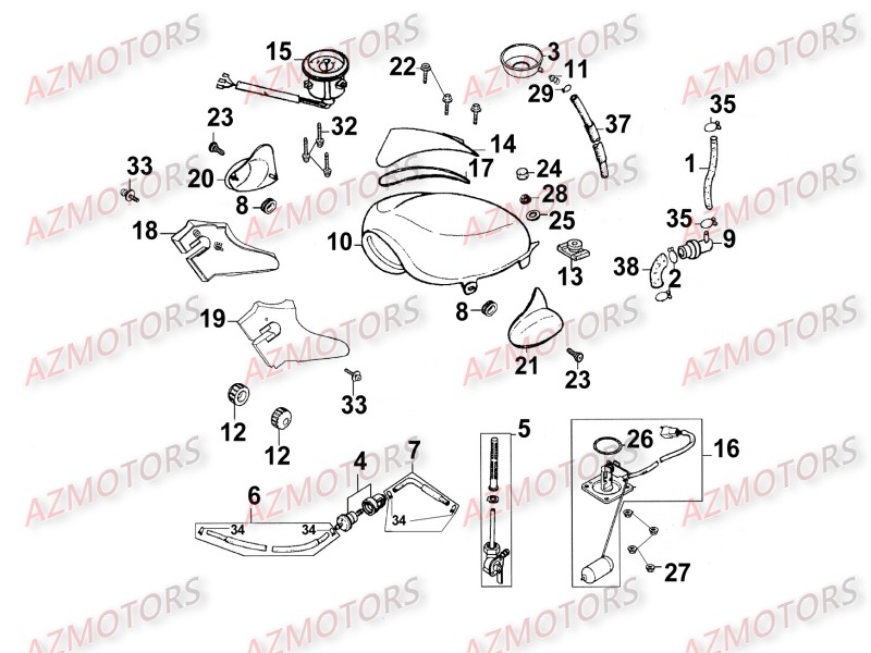 Reservoir KYMCO Pièces_Moto_Kymco_ZING 125_II_4T
