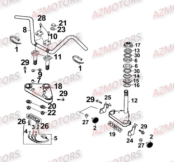 Tete De Fourche KYMCO Pièces_Moto_Kymco_ZING 125_II_4T
