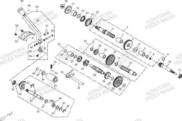 Boite De Vitesses AZMOTORS Pièces Quad L50-A50 ULTIMATE