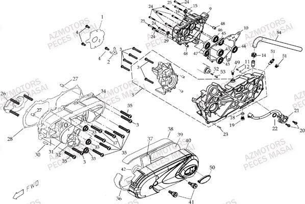 Carter Bas Moteur MASAI Pièces Quad L50-A50 ULTIMATE