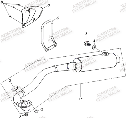 Echappement AZMOTORS Pièces Quad L50-A50 ULTIMATE