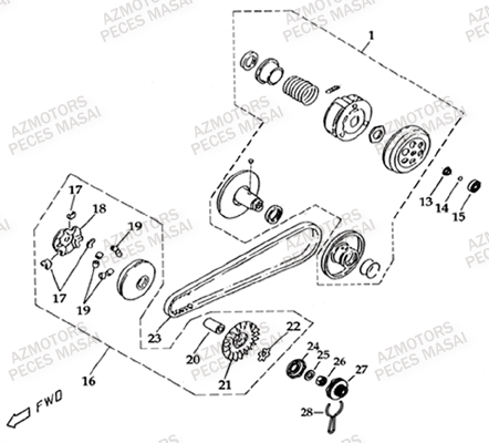 Variateur AZMOTORS Pièces Quad L50-A50 ULTIMATE