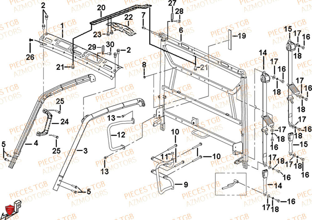 Arceaux  Pieces TGB UTV LANDMAX 1000 CAB