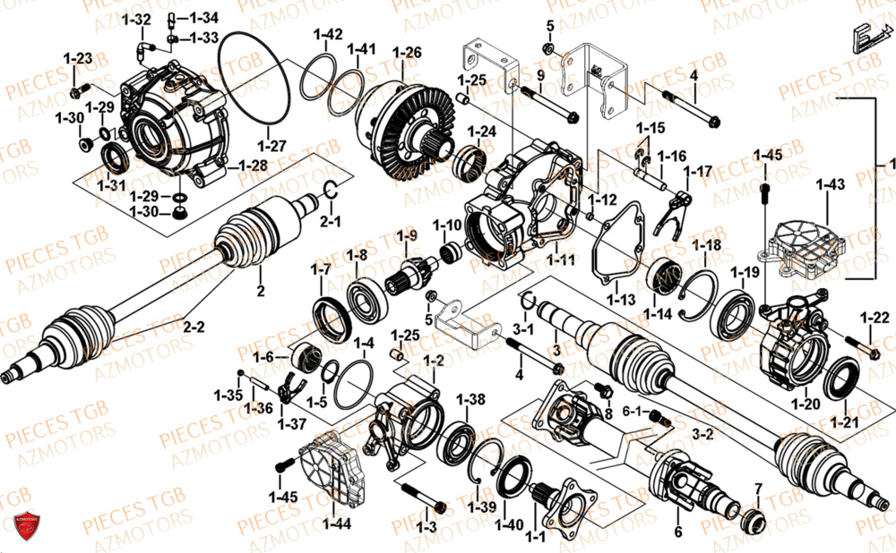 Blocage Differentiel Avant  Pieces TGB UTV LANDMAX 1000 CAB