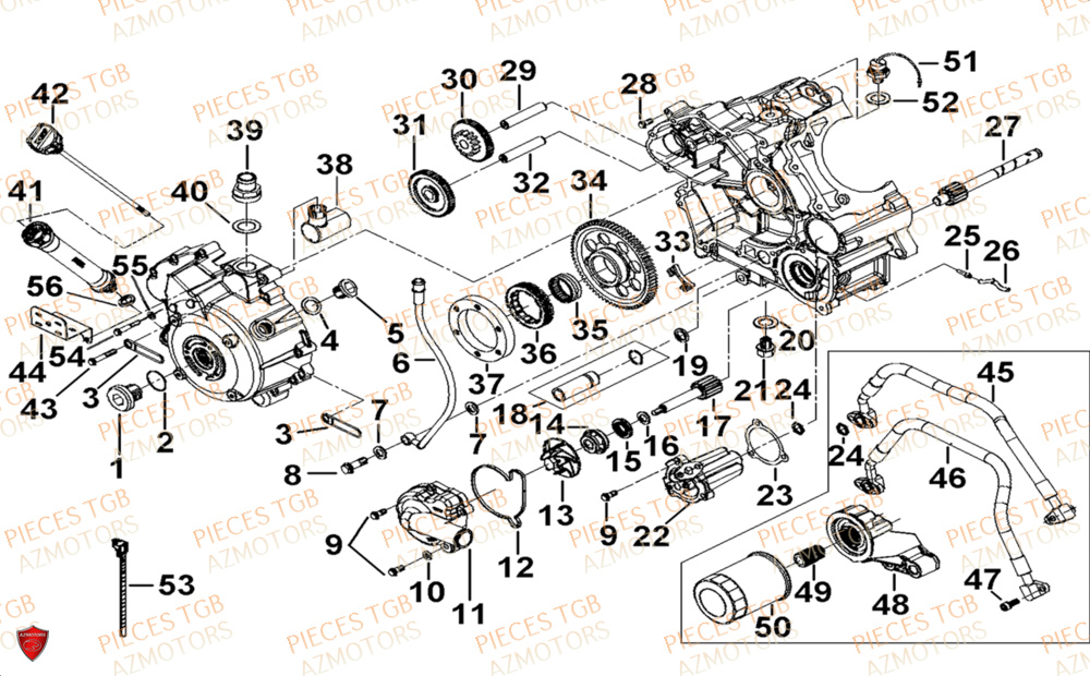 CARTER-MOTEUR-DROIT pour LANDMAX-1000-CAB