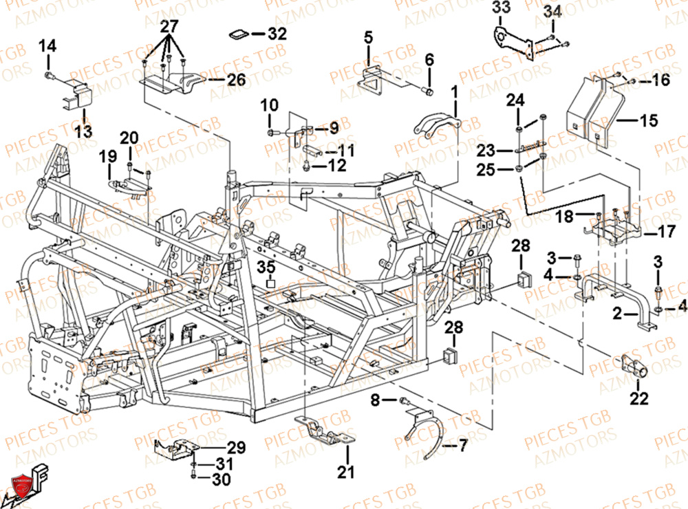 Chassis 2  Pieces TGB UTV LANDMAX 1000 CAB
