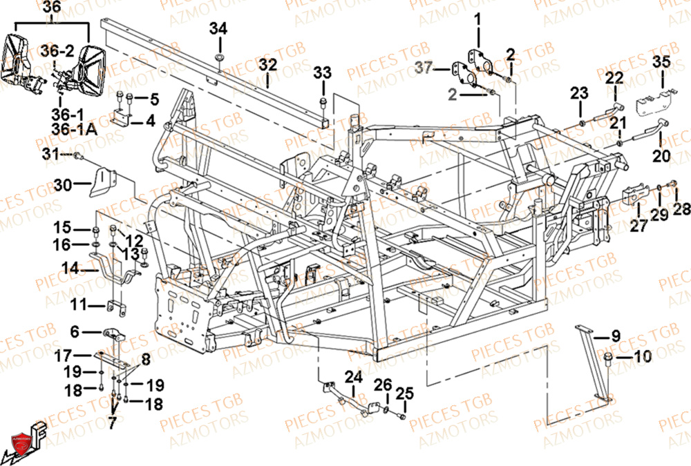 Chassis 3  Pieces TGB UTV LANDMAX 1000 CAB
