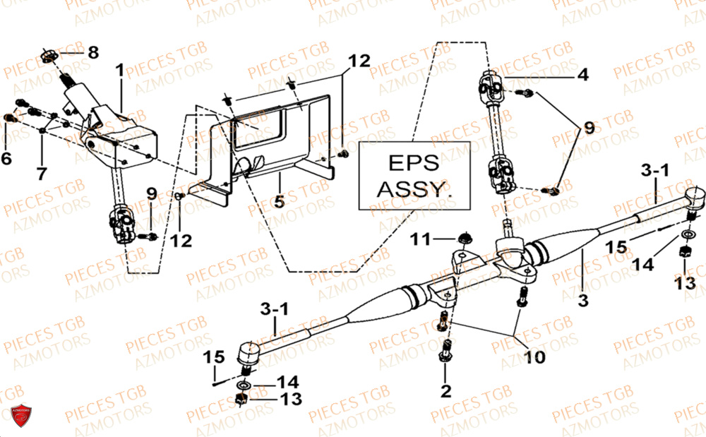 Colonne De Direction  Pieces TGB UTV LANDMAX 1000 CAB