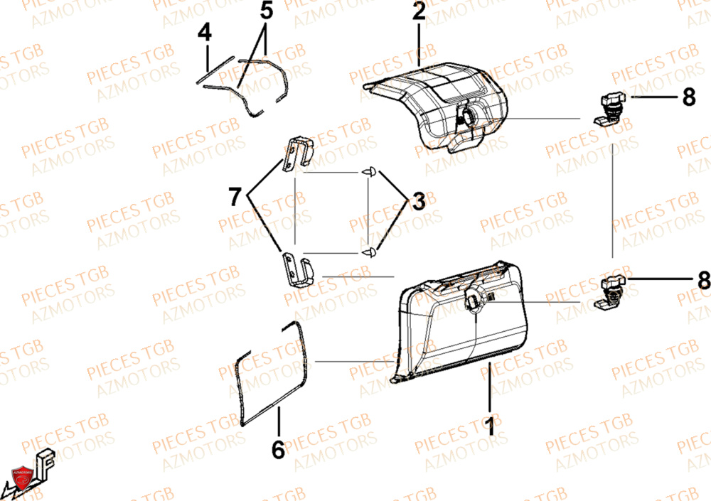 Compartiments De Rangement  Pieces TGB UTV LANDMAX 1000 CAB