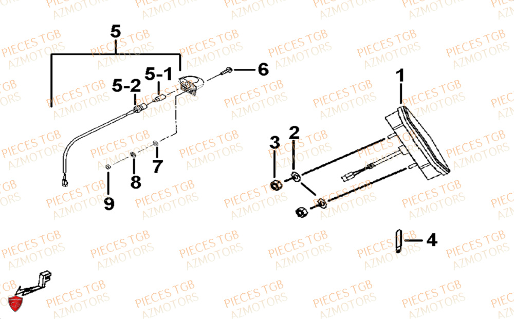Eclairage Arriere  Pieces TGB UTV LANDMAX 1000 CAB
