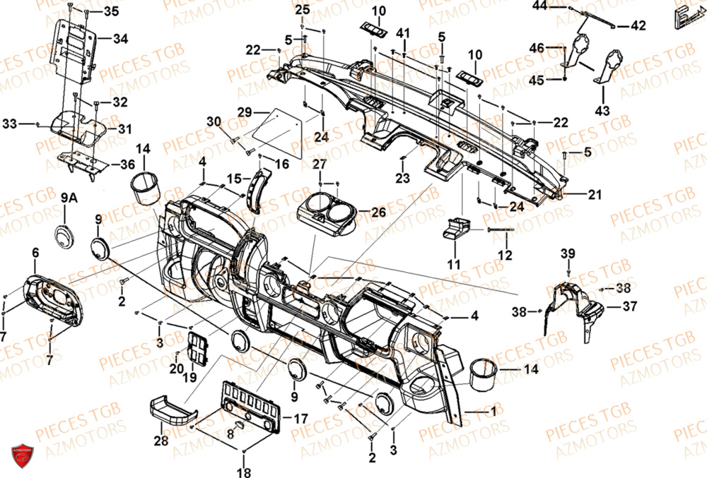 Interieur Partie Superieure  Pieces TGB UTV LANDMAX 1000 CAB