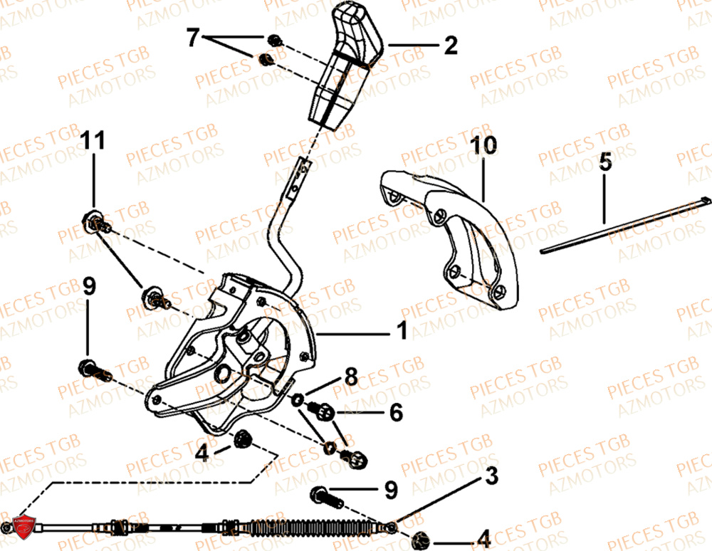 Levier De Vitesses  Pieces TGB UTV LANDMAX 1000 CAB