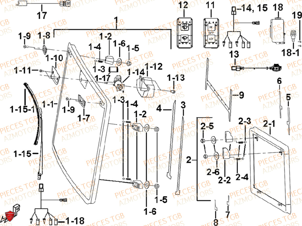 Pare Brise Option  Pieces TGB UTV LANDMAX 1000 CAB