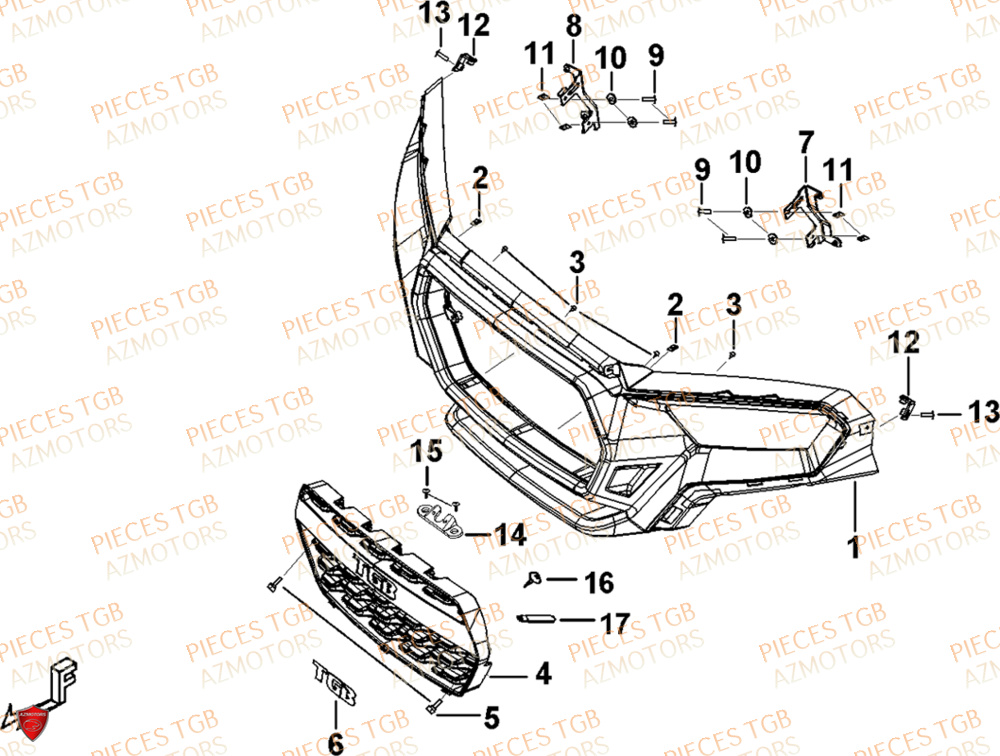 Pare Chocs  Pieces TGB UTV LANDMAX 1000 CAB