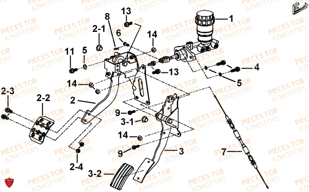 Pedalier  Pieces TGB UTV LANDMAX 1000 CAB