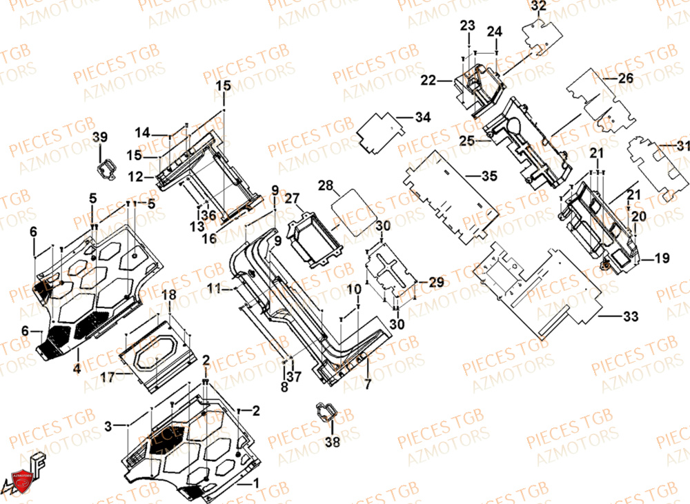 Planchers  Pieces TGB UTV LANDMAX 1000 CAB