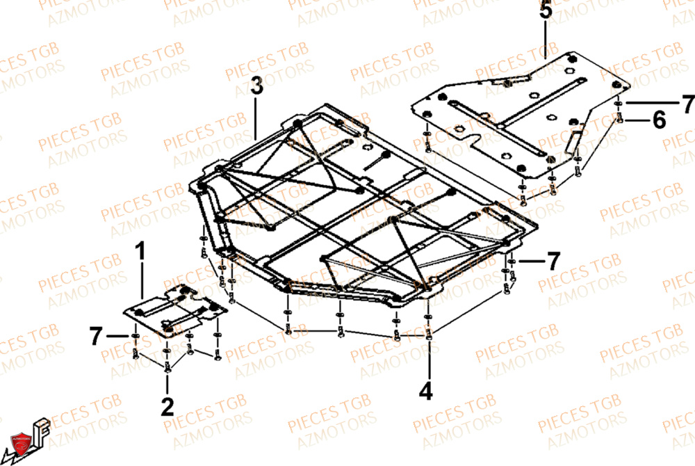 Protections Chassis Plastique  Pieces TGB UTV LANDMAX 1000 CAB