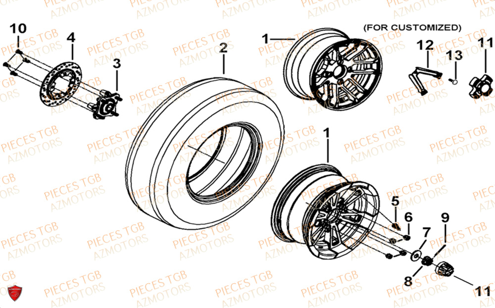Roues Avant  Pieces TGB UTV LANDMAX 1000 CAB