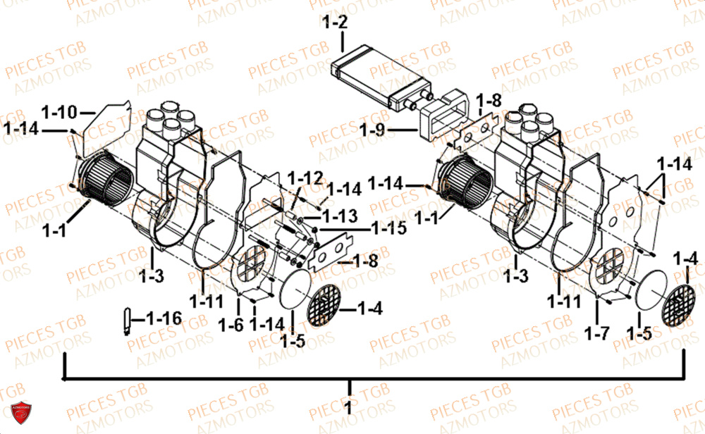 Systeme De Chauffage 2 Option  Pieces TGB UTV LANDMAX 1000 CAB