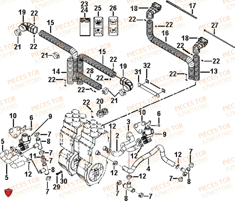 Systeme De Chauffage Option  Pieces TGB UTV LANDMAX 1000 CAB