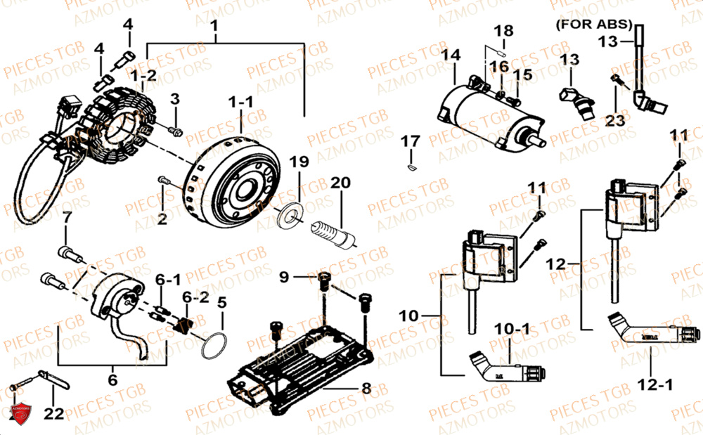 Systeme Electrique 1  Pieces TGB UTV LANDMAX 1000 CAB