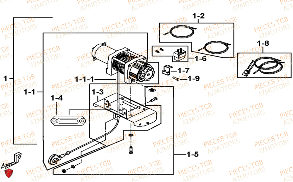 Treuil Modele Tgb Ly  Pieces TGB UTV LANDMAX 1000 CAB