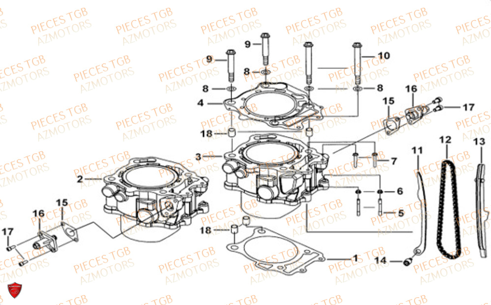 Cylindre  Pieces TGB UTV LANDMAX 1000
