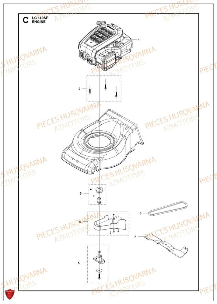 Moteur HUSQVARNA PIECES LC 140SP TONDEUSE HUSQVARNA