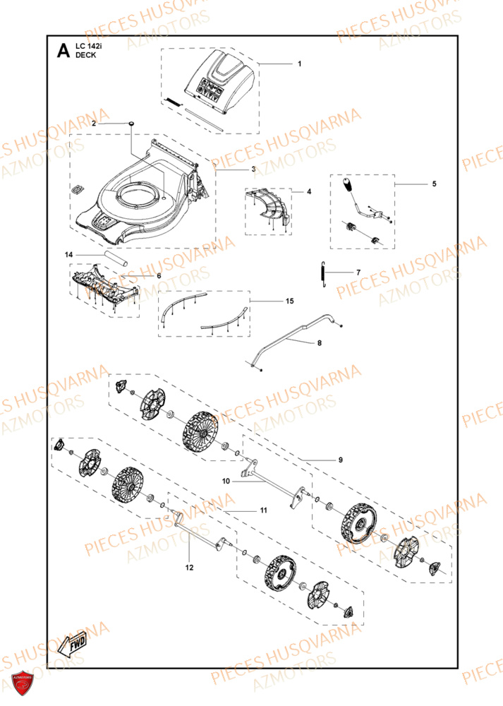 Deck HUSQVARNA PIECES LC 142i TONDEUSE HUSQVARNA