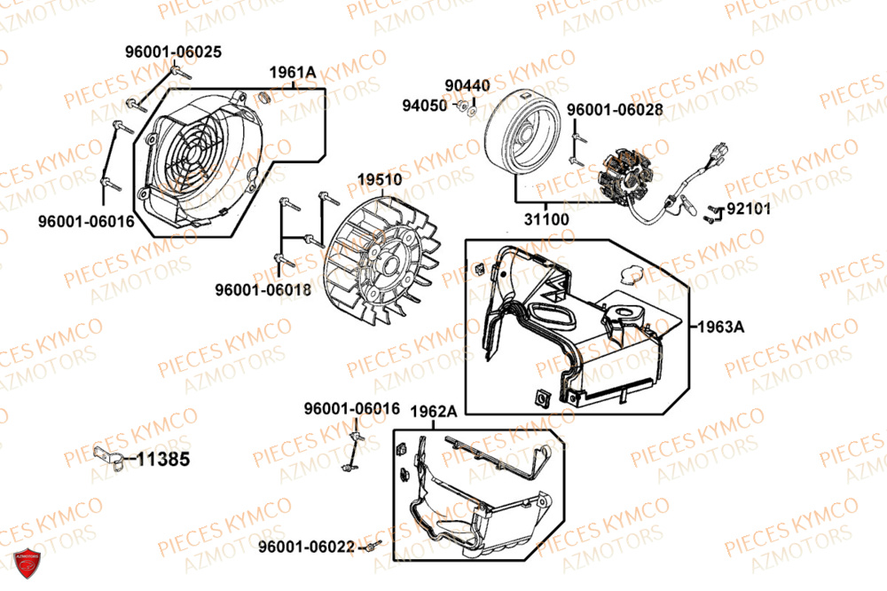 Allumage KYMCO Pièces LIKE 125I CBS EURO5+ (TE25CE)