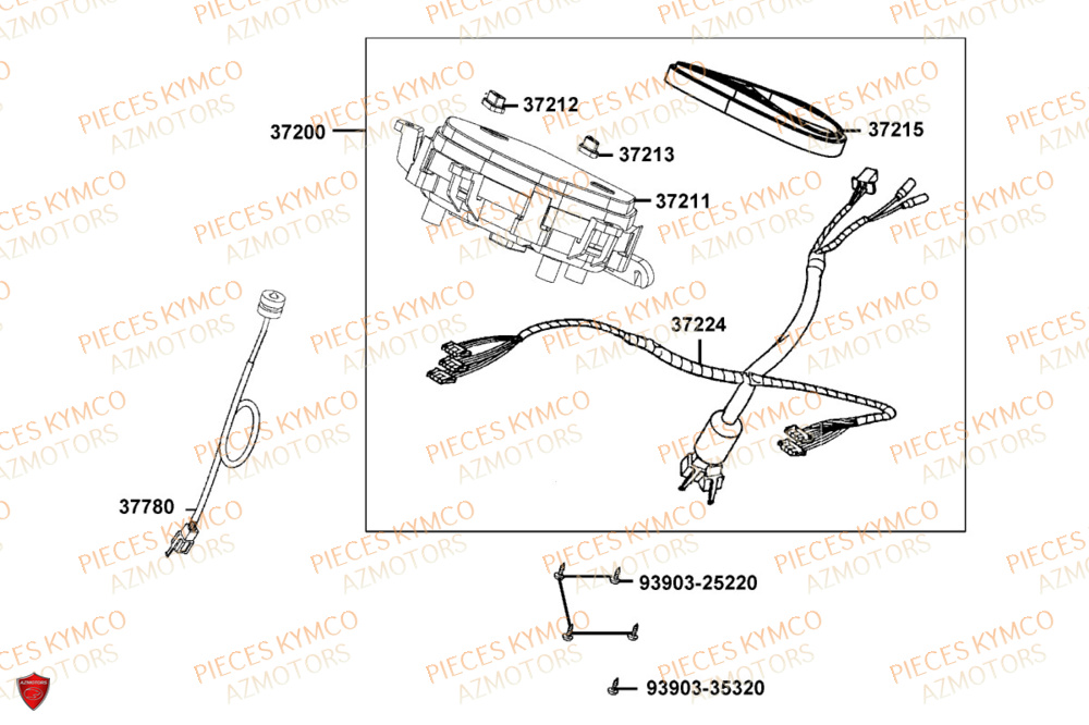 Compteur KYMCO Pièces LIKE 125I CBS EURO5+ (TE25CE)