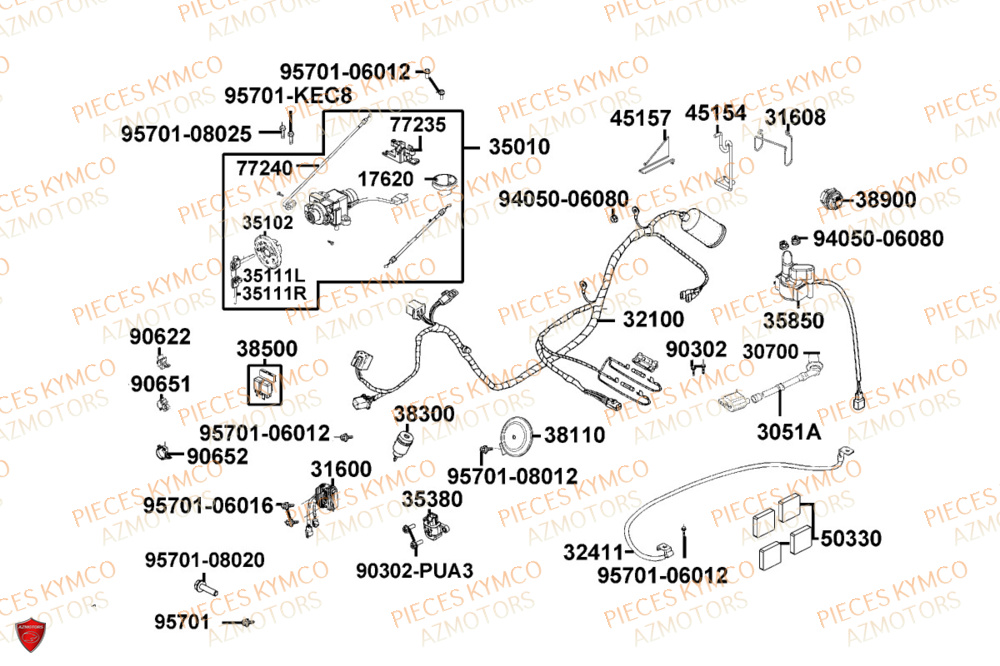 Equipement Electrique KYMCO Pièces LIKE 125I CBS EURO5+ (TE25CE)