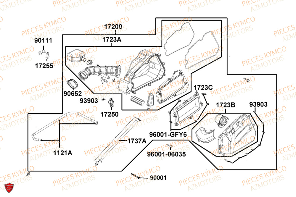 Filtre A Air KYMCO Pièces LIKE 125I CBS EURO5+ (TE25CE)