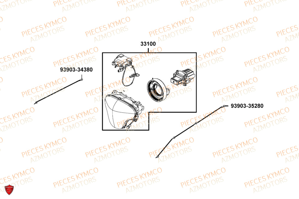 Phare KYMCO Pièces LIKE 125I CBS EURO5+ (TE25CE)