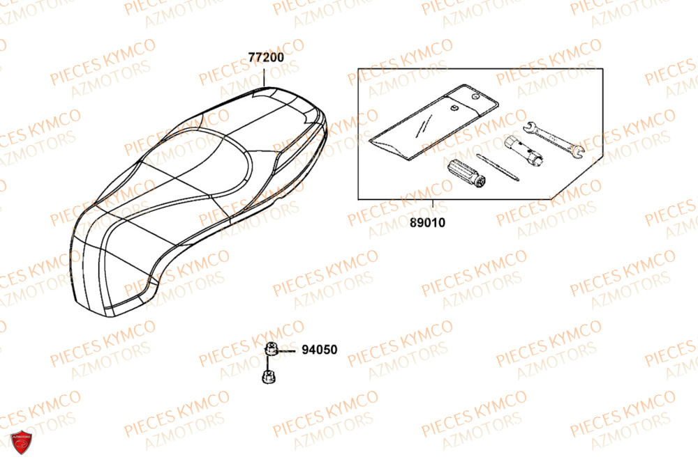 Selle KYMCO Pièces LIKE 125I CBS EURO5+ (TE25CE)