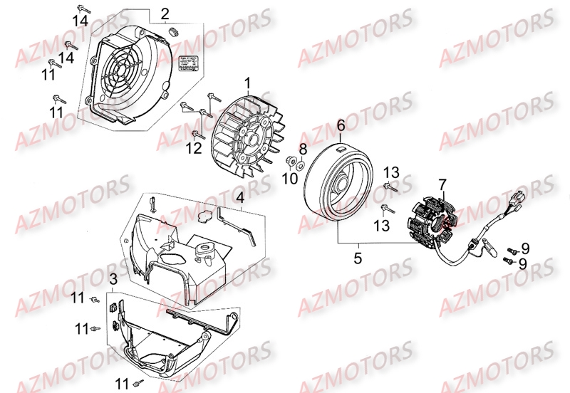 Allumage   Turbine De Refroidissement KYMCO Pièces Scooter Kymco LIKE 125 LX 4T EURO III