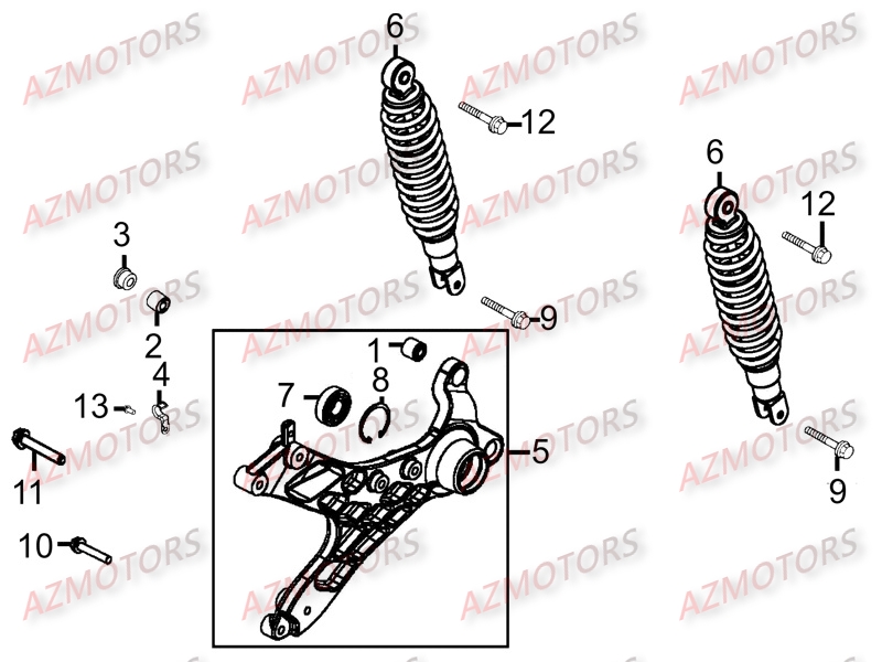 Amortisseurs Arriere KYMCO Pièces Scooter Kymco LIKE 125 LX 4T EURO III