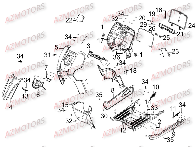Carenages Avant KYMCO Pièces Scooter Kymco LIKE 125 LX 4T EURO III