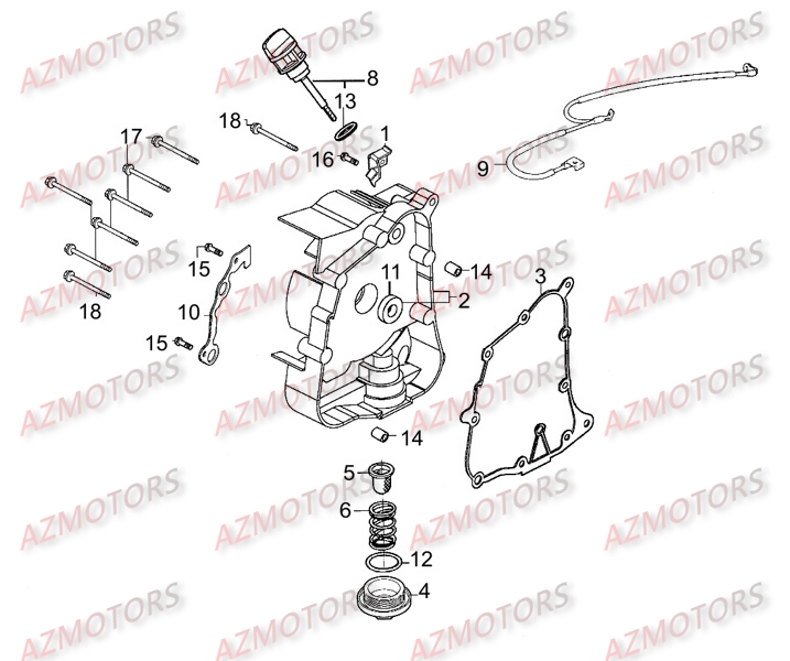 Carter Droit KYMCO Pièces Scooter Kymco LIKE 125 LX 4T EURO III