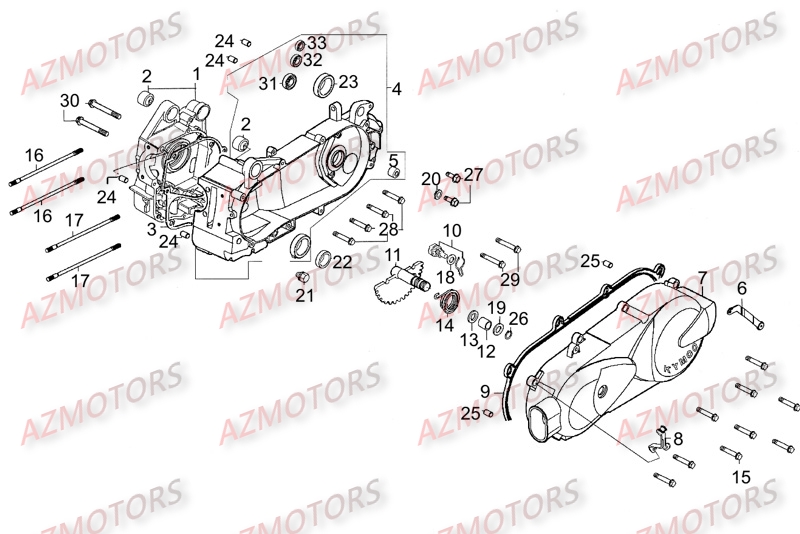 Carters Moteur KYMCO Pièces Scooter Kymco LIKE 125 LX 4T EURO III