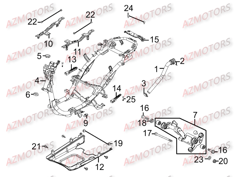 Chassis KYMCO Pièces Scooter Kymco LIKE 125 LX 4T EURO III