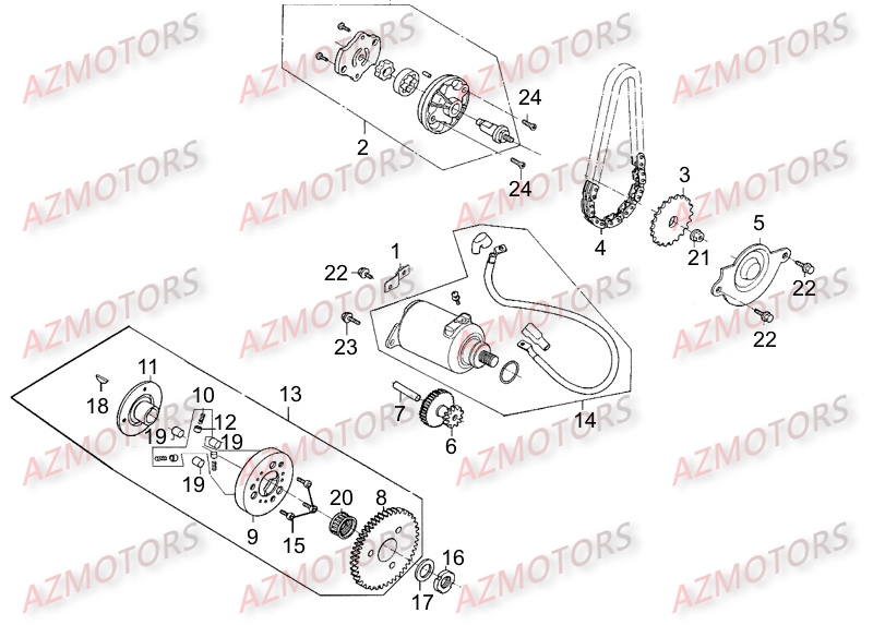 Demarreur   Pompe A Huile KYMCO Pièces Scooter Kymco LIKE 125 LX 4T EURO III