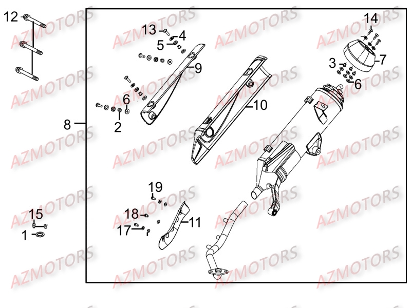 Echappement KYMCO Pièces Scooter Kymco LIKE 125 LX 4T EURO III