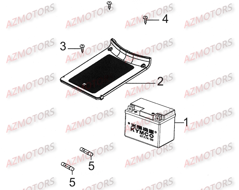 Batterie AZMOTORS Pièces Scooter LIKE 125 MMC 4T EURO III