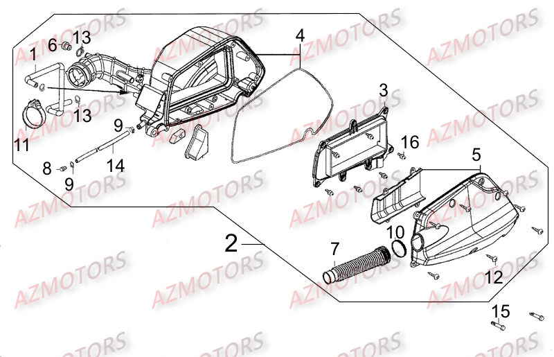 Boite A Air KYMCO Pièces Scooter LIKE 125 MMC 4T EURO III