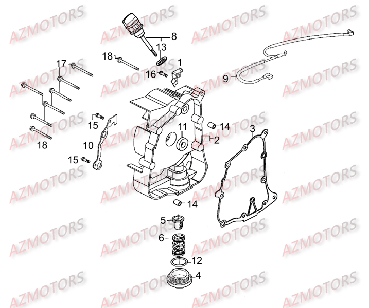 Carter Droit KYMCO Pièces Scooter LIKE 125 MMC 4T EURO III