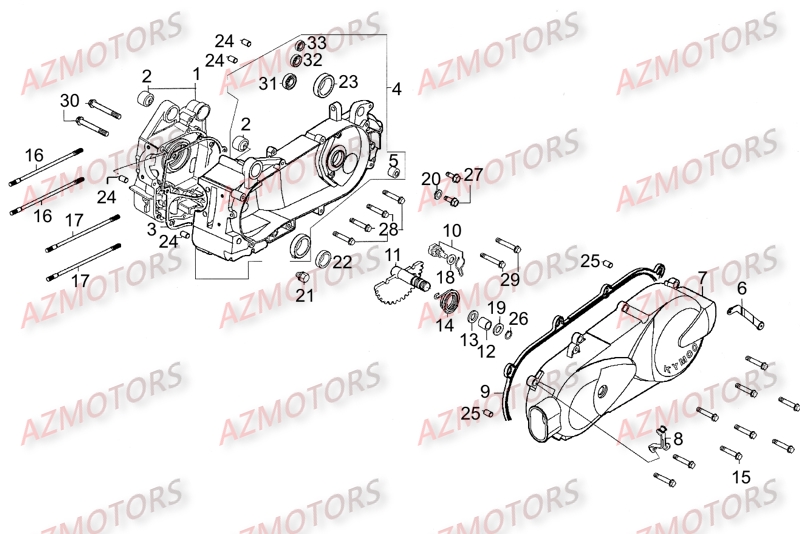 Carter Moteur KYMCO Pièces Scooter LIKE 125 MMC 4T EURO III