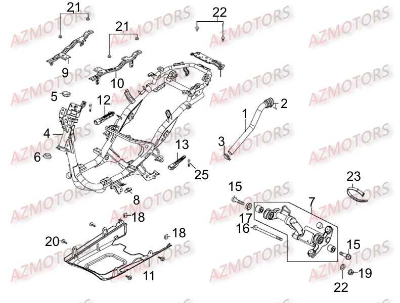 Chassis KYMCO Pièces Scooter LIKE 125 MMC 4T EURO III