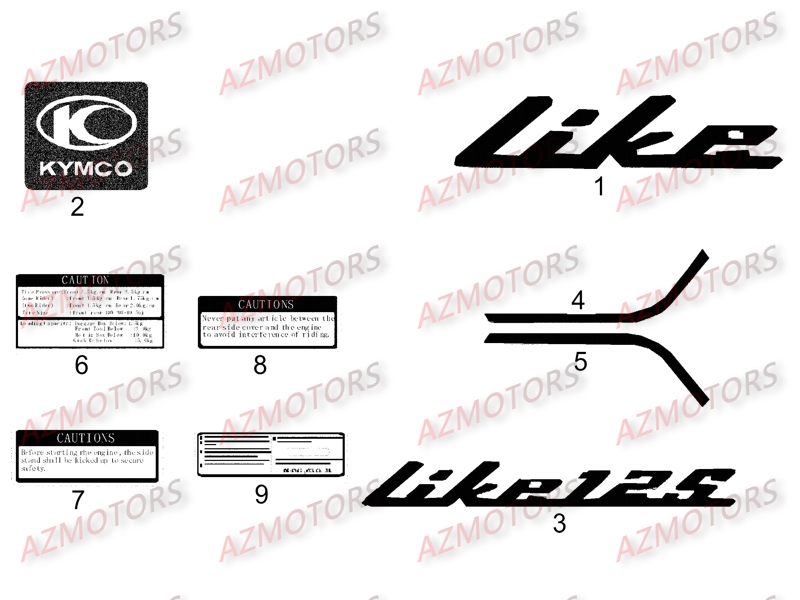 Decors AZMOTORS Pièces Scooter LIKE 125 MMC 4T EURO III