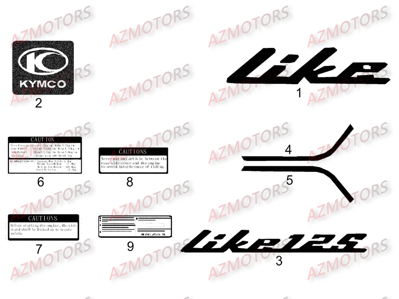 Decors KYMCO Pièces Scooter LIKE 125 MMC 4T EURO III